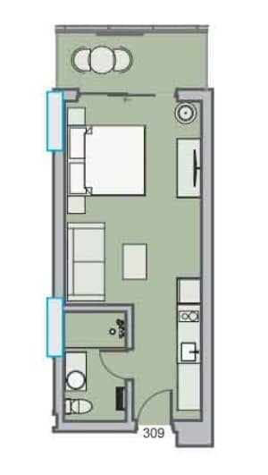 Студия, 36.74 м², 3 этаж в ЖК "Dreamland Oasis"