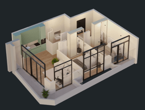 2-комнатная квартира, 72.2 м², 7 этаж в ЖК "Green Side Gonio"