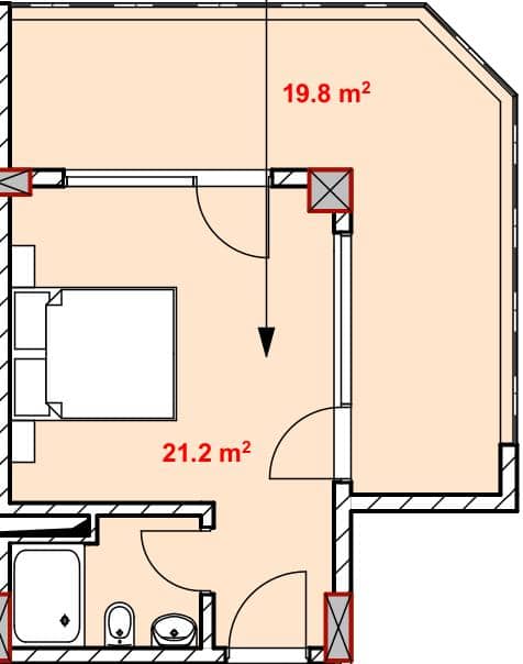 studio, 40.9 m², 8 floor, Green Side Gonio in Batumi