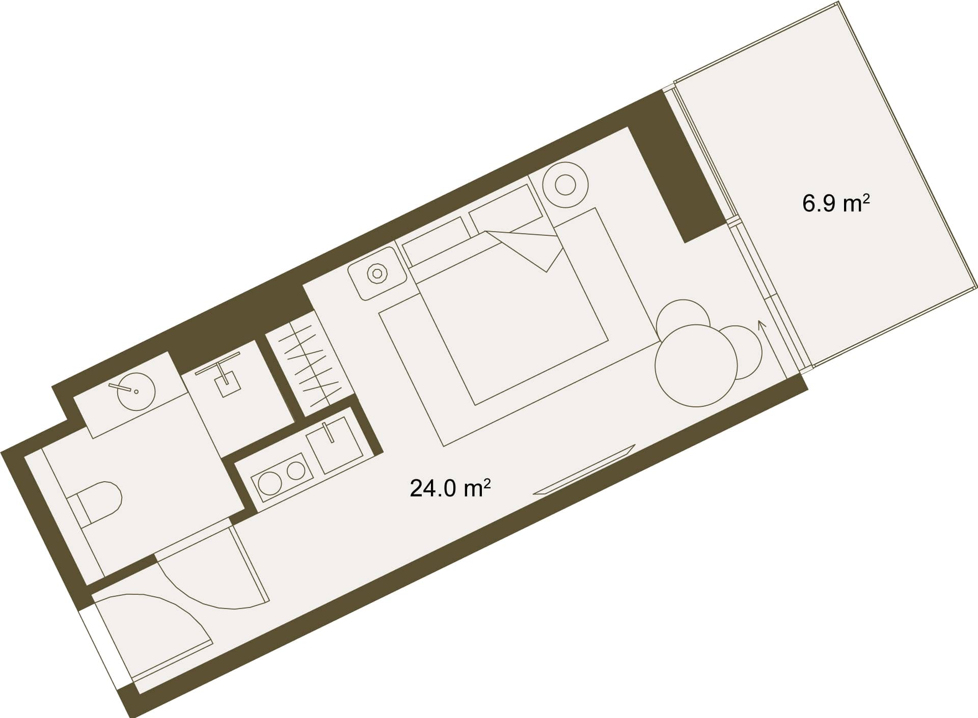 სტუდიო, 30.2 მ², სართული 2 -ში "NEXT GARDENS"