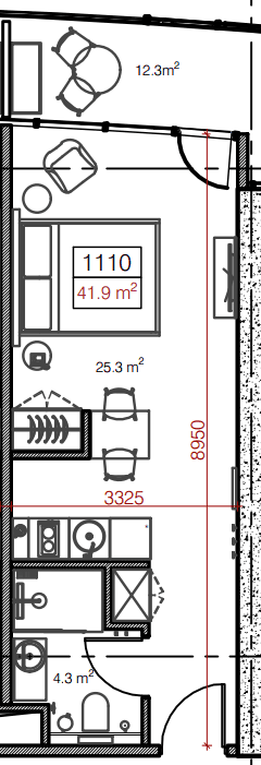 studio, 42.4 m², 11 floor, Oval in Batumi