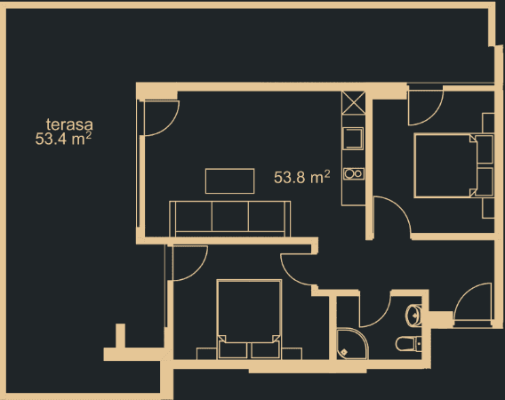2-bedroom apartment, 105.7 m², 3 floor in "Green Side Gonio"