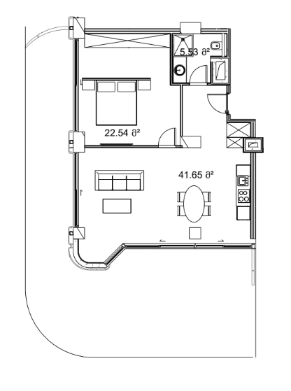 1-bedroom apartment, 134.36 m², 3 floor, Next Collection in Batumi