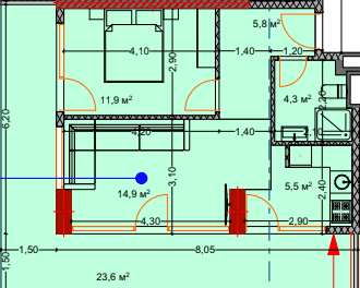 2-bedroom apartment, 67.5 m², 8 floor in "Lagoon Resort"