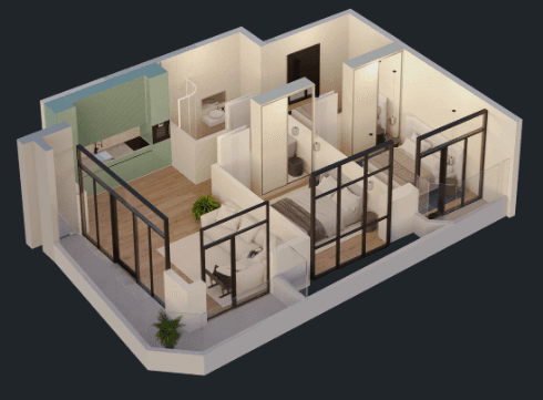 2-bedroom apartment, 72.2 m², 12 floor, Green Side Gonio in Batumi