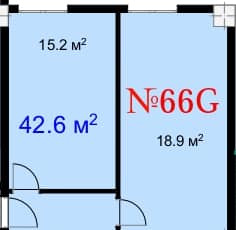 1-bedroom apartment, 42.6 m², 20 floor in "Mardi City Center"