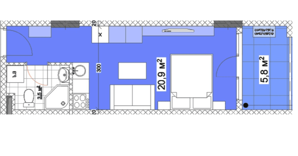 studio, 30.2 m², 7 floor in "Black Sea Line Residence"