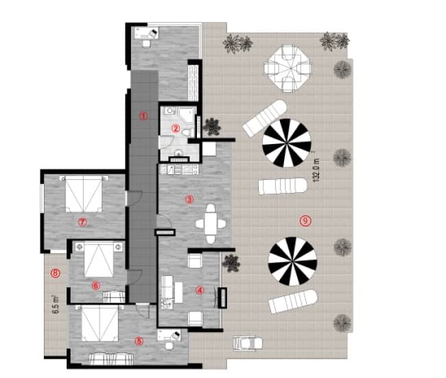 3-bedroom apartment, 256.5 m², 7 floor in "Green Cape"