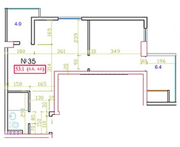 2-bedroom apartment, 52.8 m², 5 floor, Sea Level in Batumi