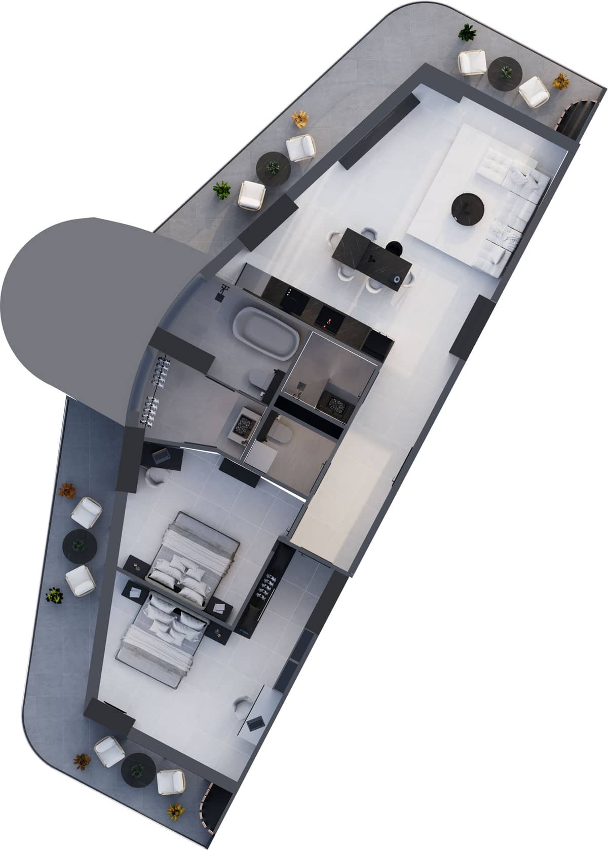 3-bedroom apartment, 134.5 m², 15 floor, Montemar in Batumi