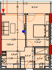 1-bedroom apartment, 50.8 m², 6 floor, Lagoon Resort in Batumi