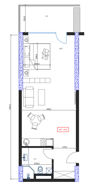 Студия, 58.7 м², 11 этаж в ЖК "Marina Club"