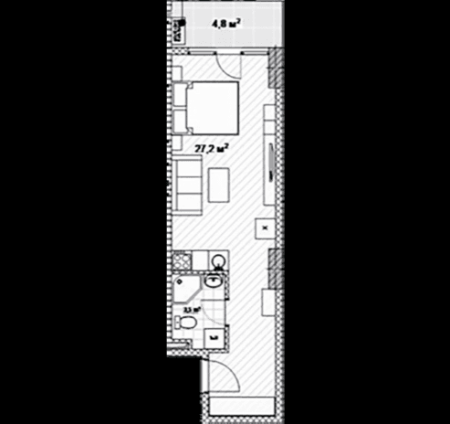 studio, 35.5 m², 18 floor, Next Apartments in Batumi