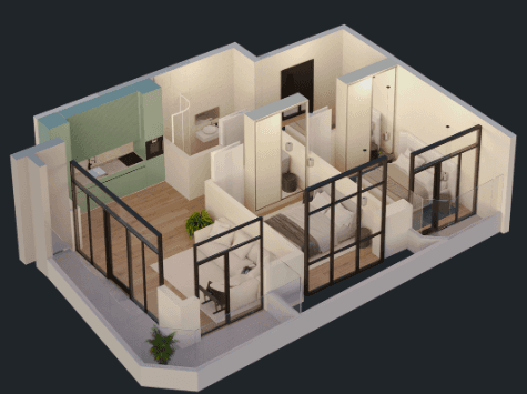 2-bedroom apartment, 72.2 m², 9 floor in "Green Side Gonio"