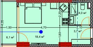 studio, 32.7 m², 7 floor in "Lagoon Resort"
