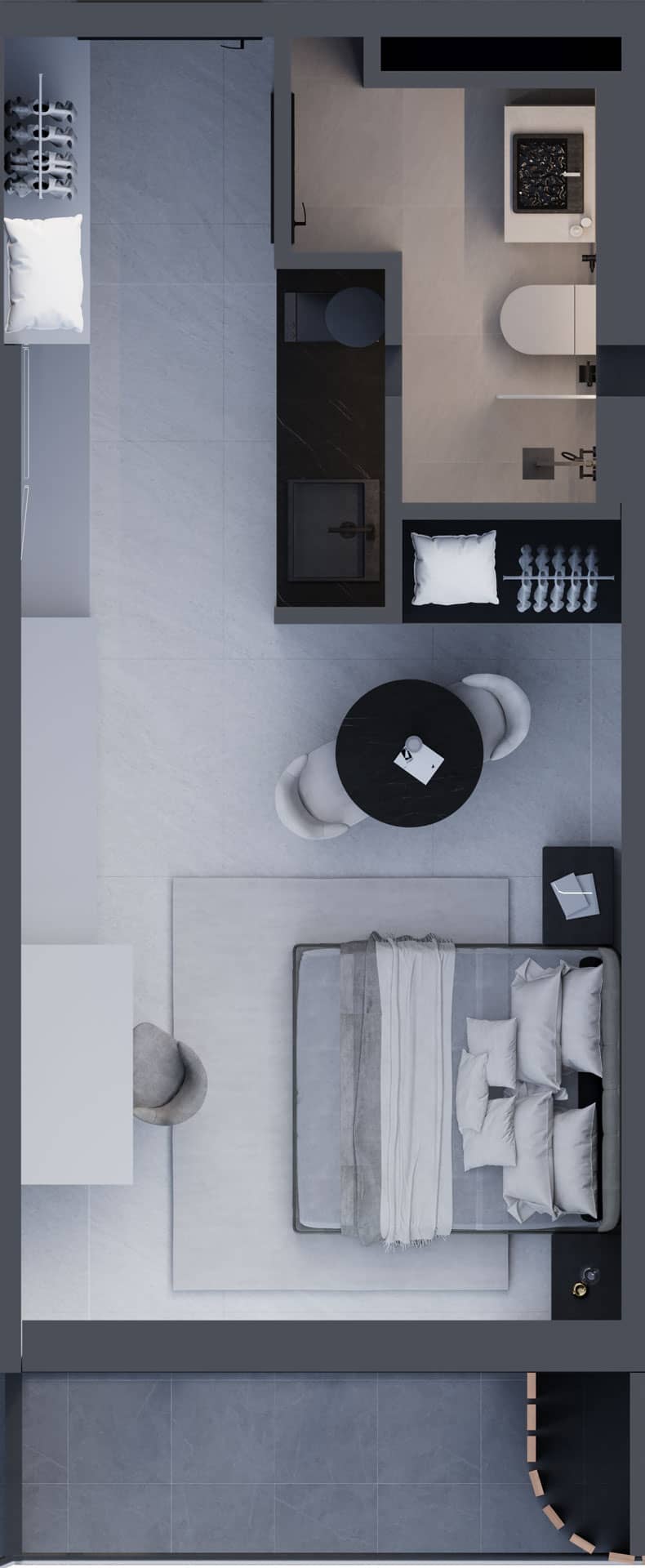 1-bedroom apartment, 32.4 m², 2 floor, Montemar in Batumi