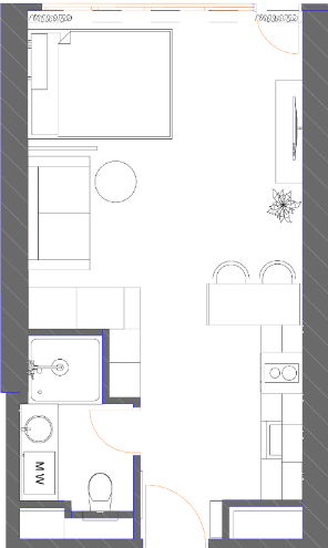 studio, 34.88 m², 35 floor in "7th Heaven Residence"