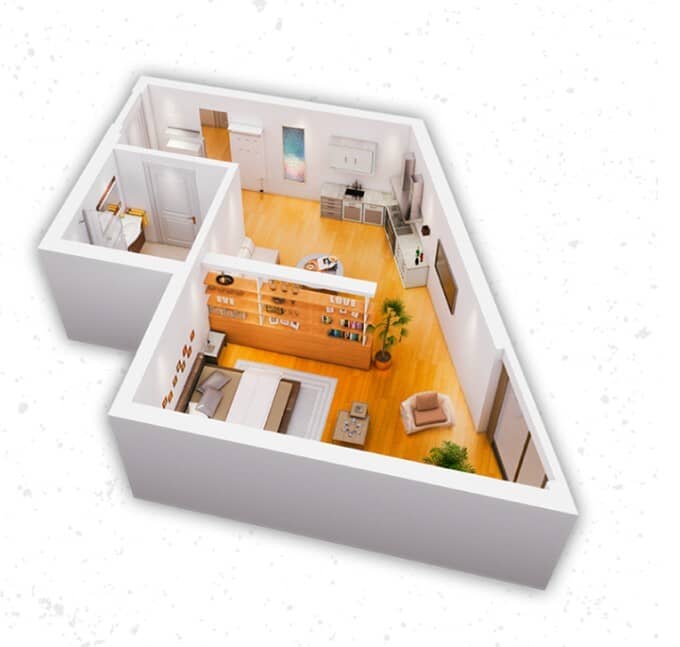 Студия, 43.2 м², 10 этаж в ЖК "Dar Tower"