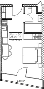 studio, 29.91 m², 6 floor in "Mardi Hills"