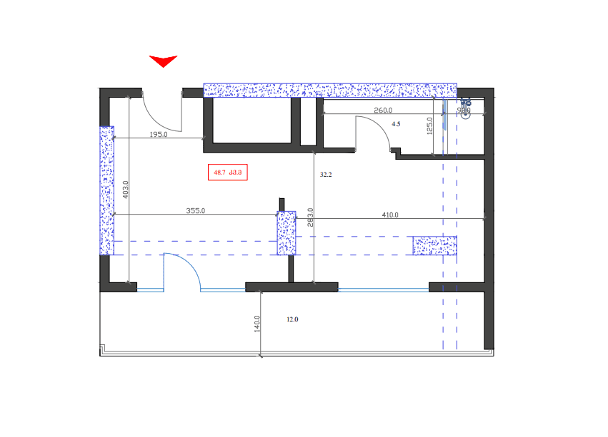studio, 48.7 m², 16 floor in "Marina Club"