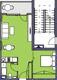 1-bedroom apartment, 46.81 m², 3 floor, Palm Residence in Batumi