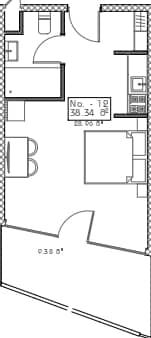 studio, 38.34 m², 6 floor, Mardi Hills in Batumi