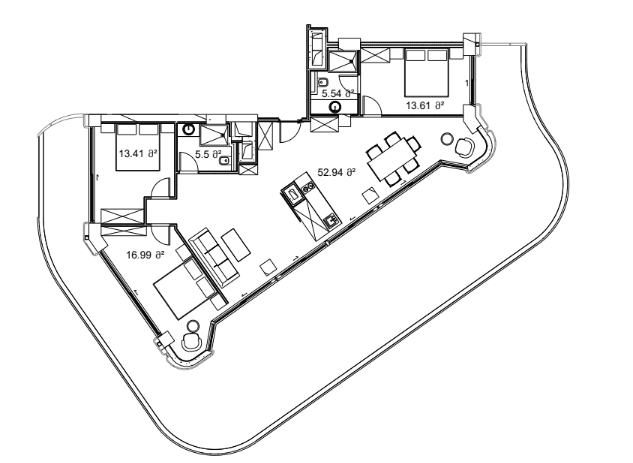 3-комнатная квартира, 229.74 м², 10 этаж в ЖК "Next Collection"