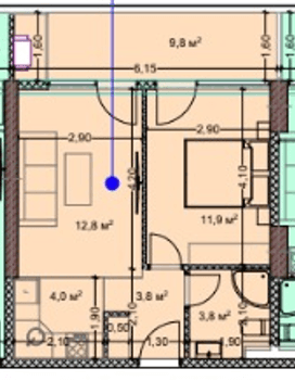 1-bedroom apartment, 48.1 m², 15 floor in "Prime Residence"