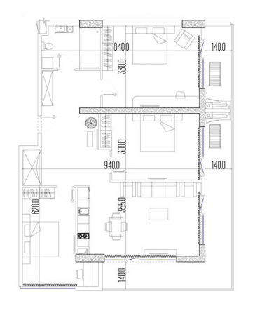 2-комнатная квартира, 121.5 м², 35 этаж в ЖК "Intourist Residence"