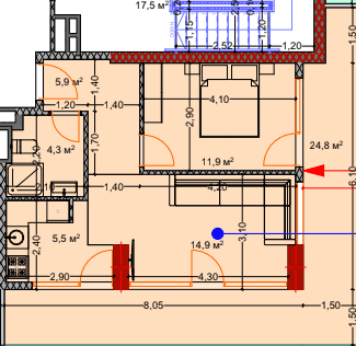 2-bedroom apartment, 68.7 m², 7 floor in "Lagoon Resort"