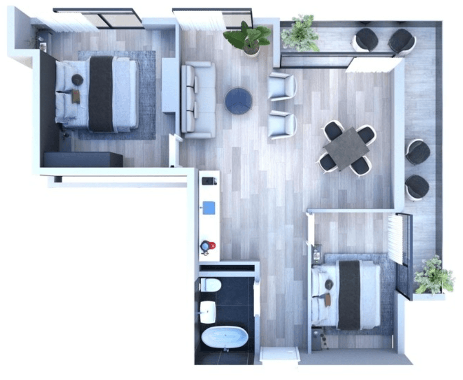 3-bedroom apartment, 86.9 m², 22 floor in "White Line"