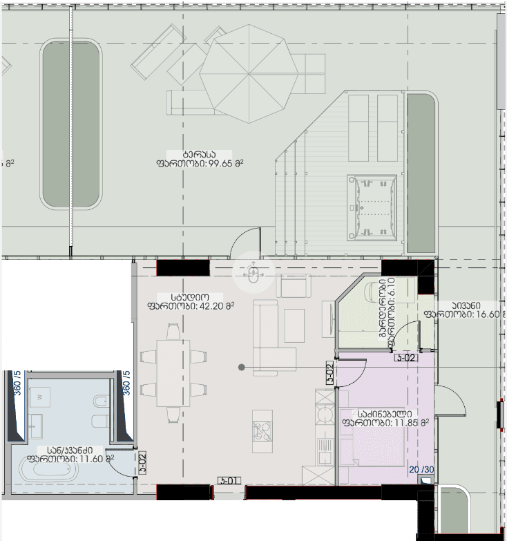 1-комнатная квартира, 188 м², 41 этаж в ЖК "Geuz Towers"