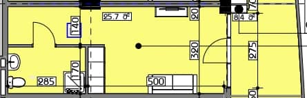 studio, 34.1 m², 6 floor in "Swiss village"