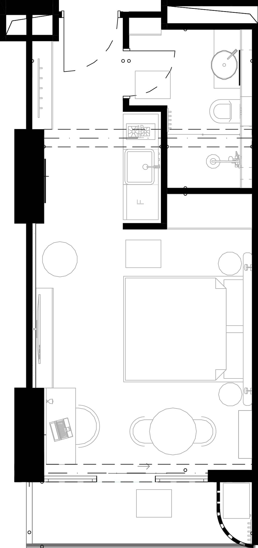 1-bedroom apartment, 33.3 m², 14 floor, Montemar in Batumi
