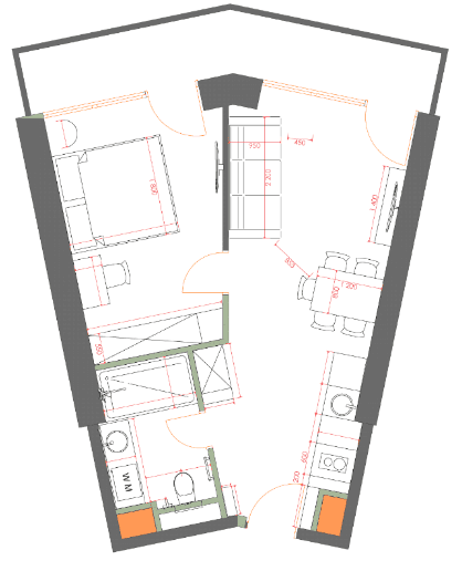 1-комнатная квартира, 49.63 м², 34 этаж в ЖК "7th Heaven Residence"