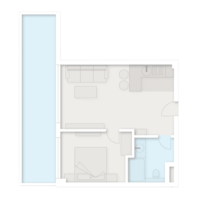 სტუდიო, 53.62 მ², 4 სართული "Next Collection"-ში