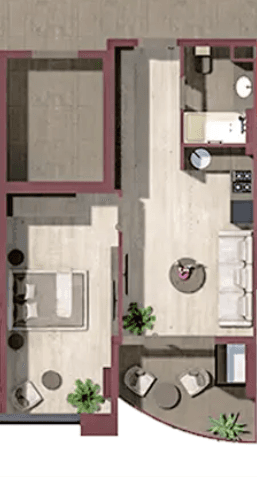 3-bedroom apartment, 50.1 m², 18 floor in "Tekto Franco"