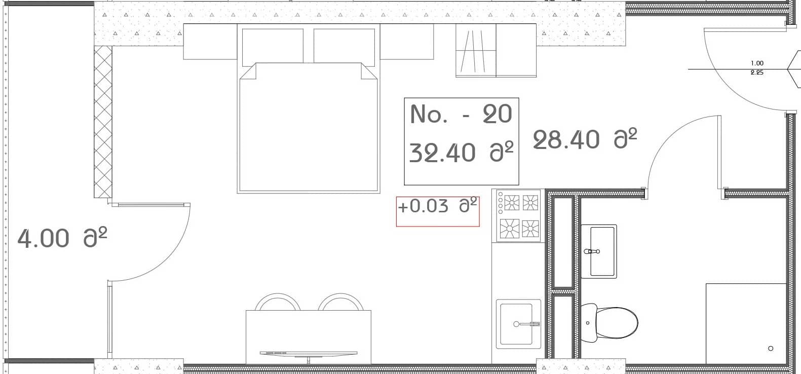 studio, 32.4 m², 13 floor, Mardi Aquapark Wellness Resort in Batumi