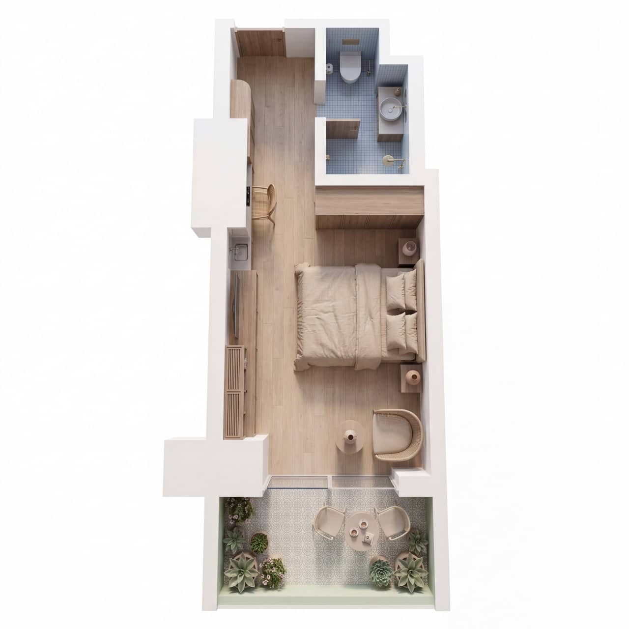 სტუდიო, 37.2 მ², 6 სართული "Pontus Rotana Resort & Spa Gonio"-ში