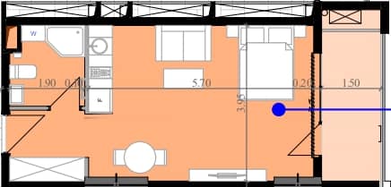 Студия, 40.34 м², 8 этаж в ЖК "Park Tower"