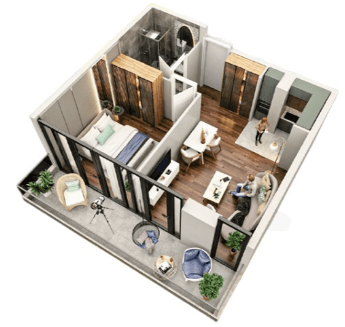 1-bedroom apartment, 50 m², 4 floor, Tekto Rakurs in Batumi