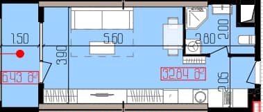 Студия, 39.27 м², 26 этаж в ЖК "Intourist Residence"