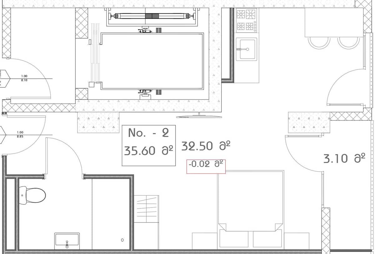 studio, 35.6 m², 14 floor, Mardi Aquapark Wellness Resort in Batumi