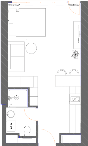 studio, 34.88 m², 32 floor, 7th Heaven Residence in Batumi