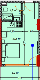 studio, 34.2 m², 4 floor, Lagoon Resort in Batumi