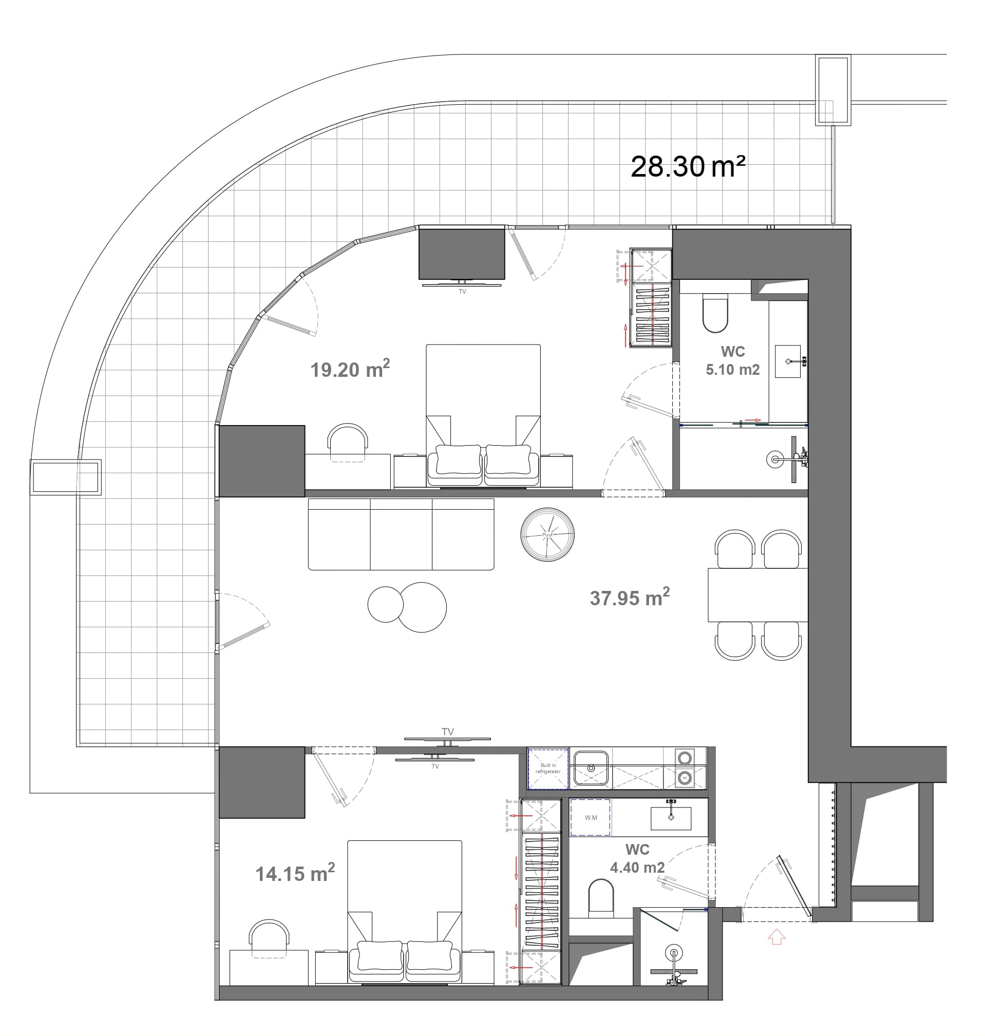 2-комнатная квартира, 116 м², 16 этаж в ЖК "Ambassadori Island"