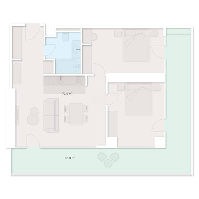 3-ოთახიანი ბინა, 107.8 მ², სართული 20 -ში "SportCity"