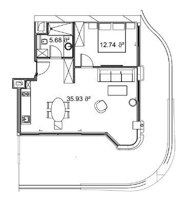 1-bedroom apartment, 100.44 m², 12 floor in "Next Collection"
