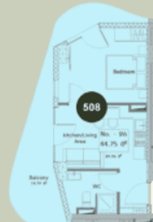 1-bedroom apartment, 44.75 m², 5 floor, Mardi Hills in Batumi