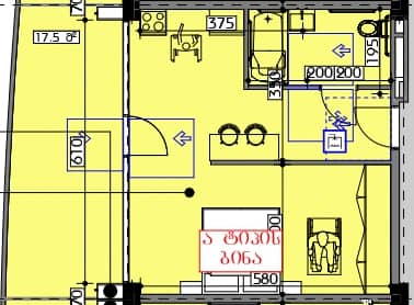 Студия, 57.4 м², 7 этаж в ЖК "Swiss village"